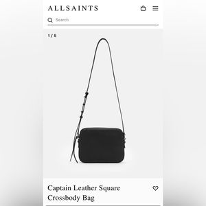 All Saints Captain Leather Square Crossbody Bag